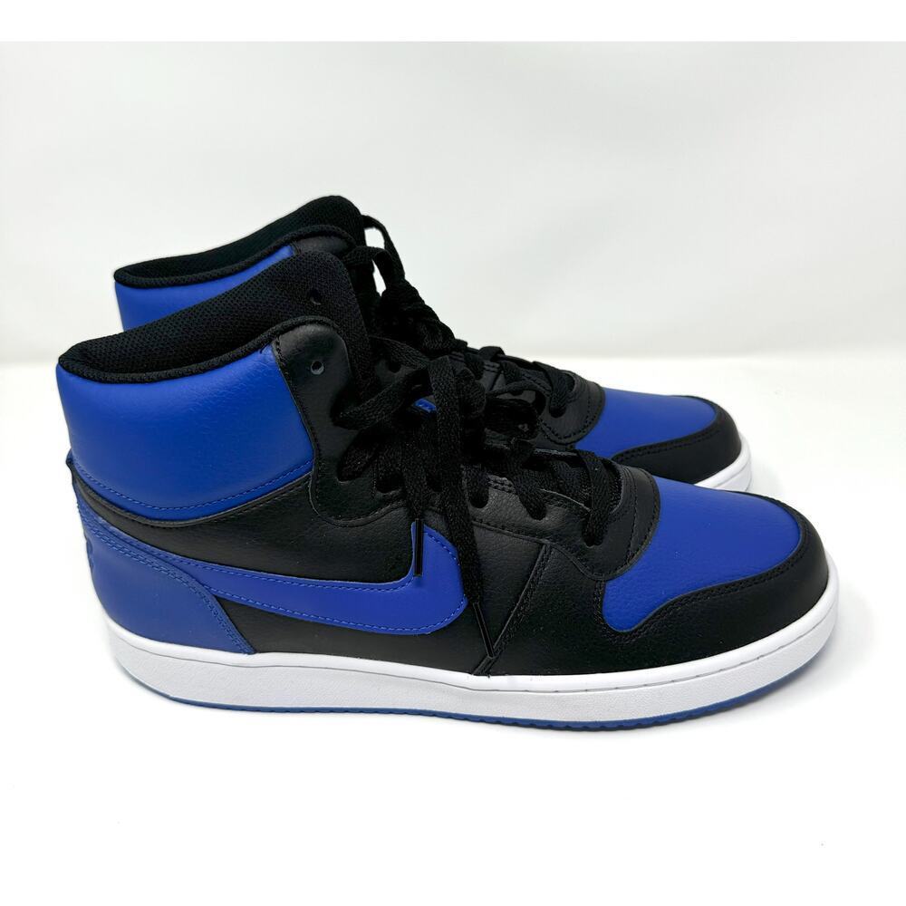 Nike Men Shoes Ebernon Mid Black/Game Royal/White, Size 10.5 - Picture 2 of 6